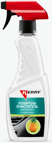 Полироль-очиститель пластика Kerry KR-505-4, с матовым эффектом, ананас, 500 мл