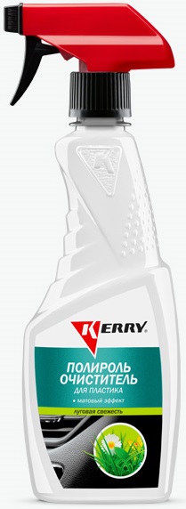 Полироль-очиститель пластика Kerry KR-505-7, с матовым эффектом, луговая свежесть, 500 мл