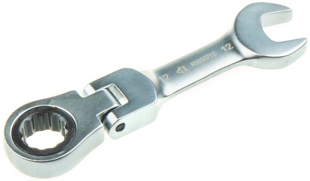 Ключ комбинированный трещоточный ARNEZI R1030712, шарнирный, короткий, 12 мм