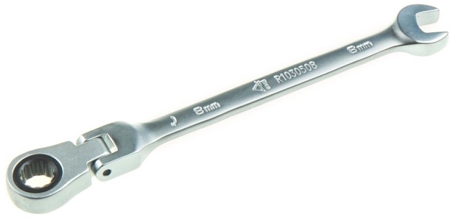Ключ комбинированный трещоточный ARNEZI R1030508, шарнирный, 8 мм