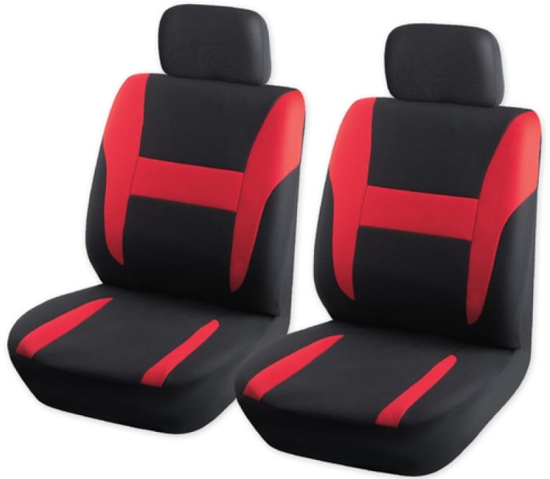 Чехлы на передние сиденья ARNEZI A0508001, рубашка, с подголовником, черно-красный, 4 шт