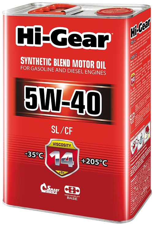 Масло моторное полусинтетическое Motor Oil 5W-40 Hi-Gear HG1144, 4л
