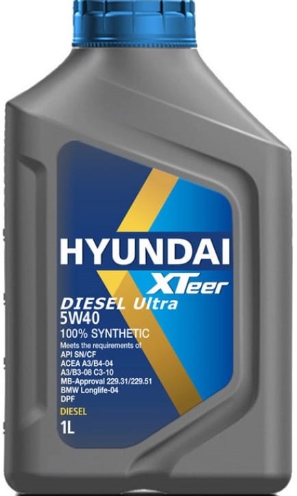Масло моторное Hyundai Xteer 1011223, Diesel Ultra, 5W-40, 1 л 