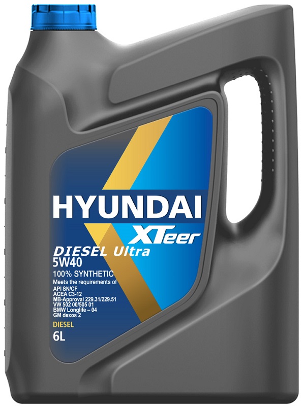 Масло моторное Hyundai Xteer 1061223, Diesel Ultra, 5W-40, 6 л 
