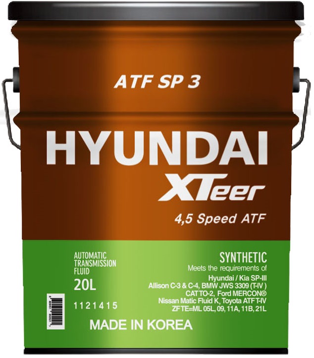 Масло трансмиссионное Hyundai XTeer 1121415, ATF SP 3, 20 л