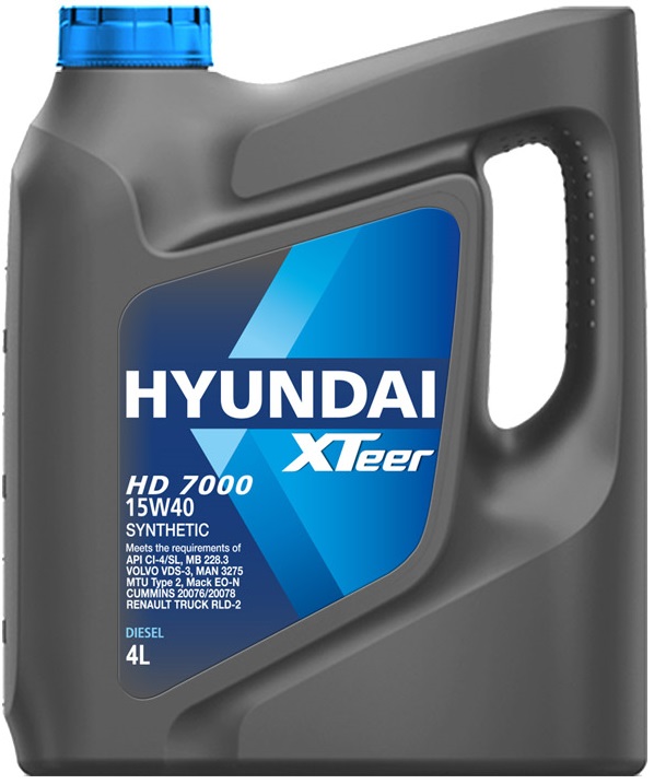 Масло моторное синтетическое Hyundai XTeer 1051238, Heavy Duty 7000, CI-4, 15W-40, 5 л