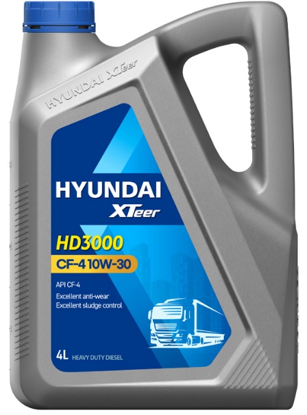 Масло моторное синтетическое Hyundai XTeer 1011266, HD 3000, 10W-30, CF-4, 1 л