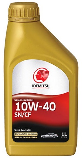 Масло моторное полусинтетическое IDEMITSU 30015045-724,  SN/CF, 10W-40, 1 л 