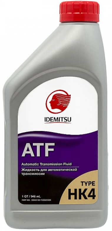 Масло трансмиссионное синтетическое Idemitsu 30040100-750, ATF TYPE-HK4, 0.946 л