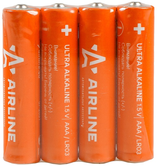 Батарейка алкалиновая AIRLINE AAA-040, ultra Alkaline, AAA, 1.5 V, 4  шт