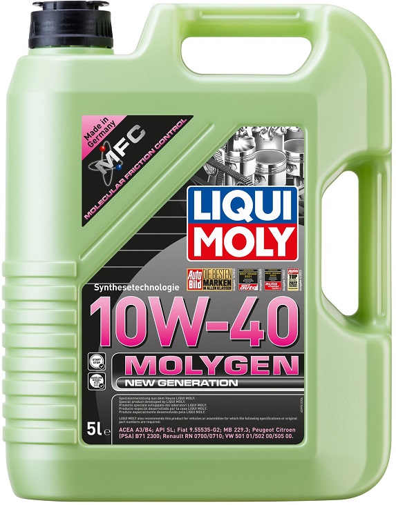 Масло моторное полусинтетическое Liqui Moly 9951, Molygen New Generation, 10W-40, 5 л