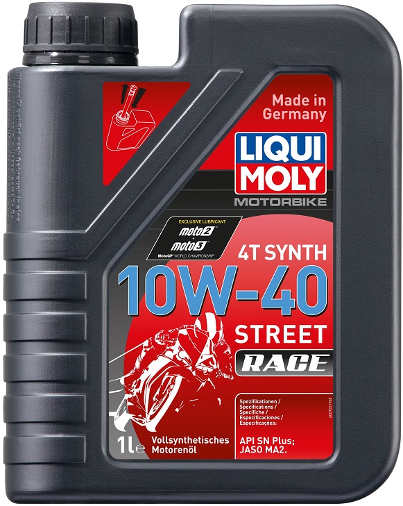 Масло моторное синтетическое Liqui Moly 20753 Motorbike 4T Synth Street Race, 10W-40, 1 л