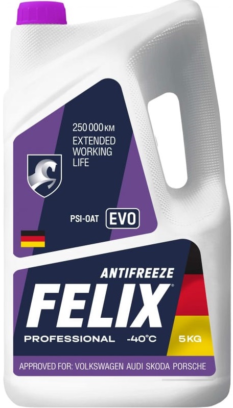 Антифриз EVO Felix 430206335, G12+, фиолетовый, 5 кг 