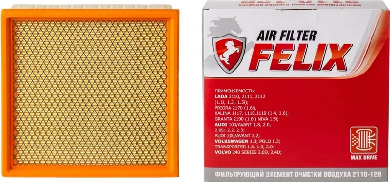 Фильтр воздушный FELIX 410030143, с сеткой, ВАЗ 2101-12