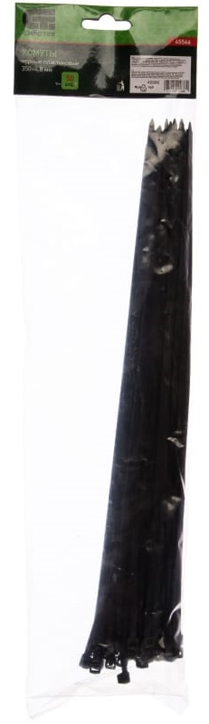 Хомуты СИБРТЕХ 45566, 350x4.8 мм, пластиковые, черные, 50 шт 