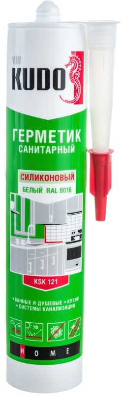 Силиконовый санитарный герметик KUDO KSK 121, белый, 280 мл