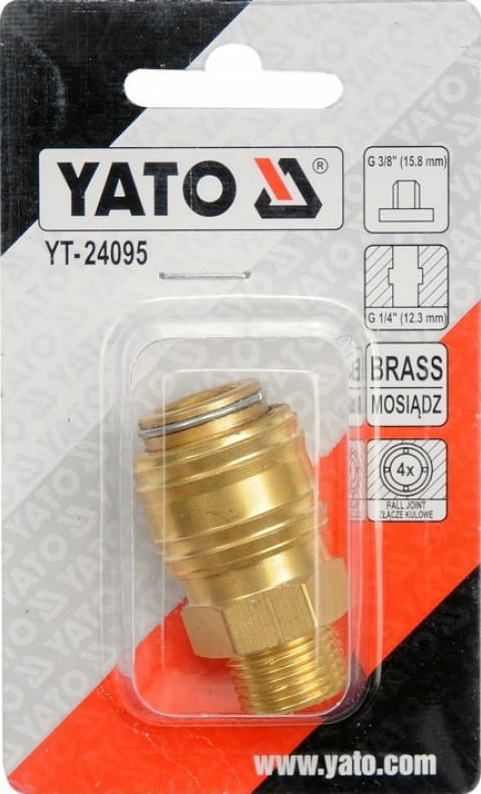 Быстроразъемное соединение рапид YATO YT-24095, с внешней резьбой, мама-G 3/8M