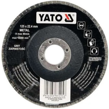 Круг лепестковый тарельчатый Yato YT-83292, 125 мм, Р40