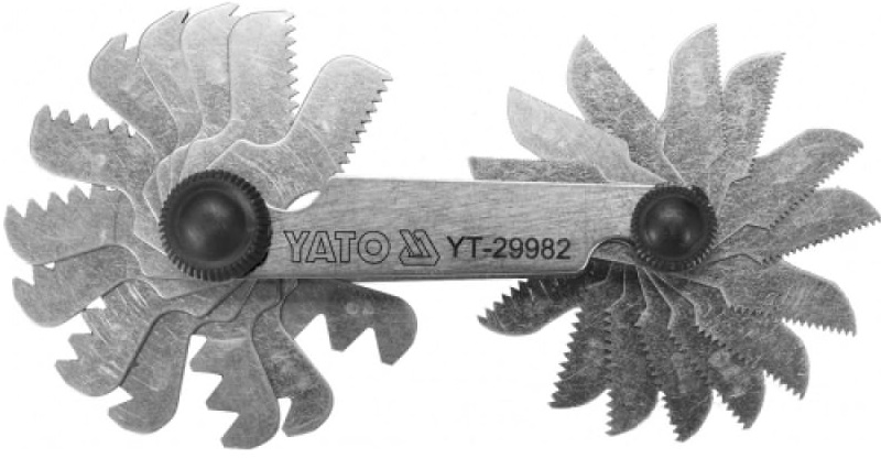 Резьбомер YATO YT-29982, 28 лезвий, 4.0-62.0 мм