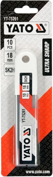 Лезвия сегментированные для ножей Yato YT-75261, SK2H, 18 мм, 10 шт
