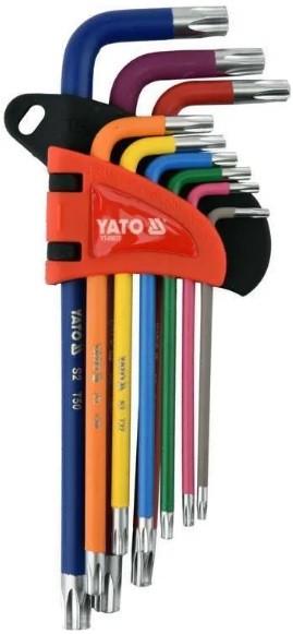 Набор ключей L-образных Yato YT-05633, цветных, TORX, T10-T50, 9 предметов