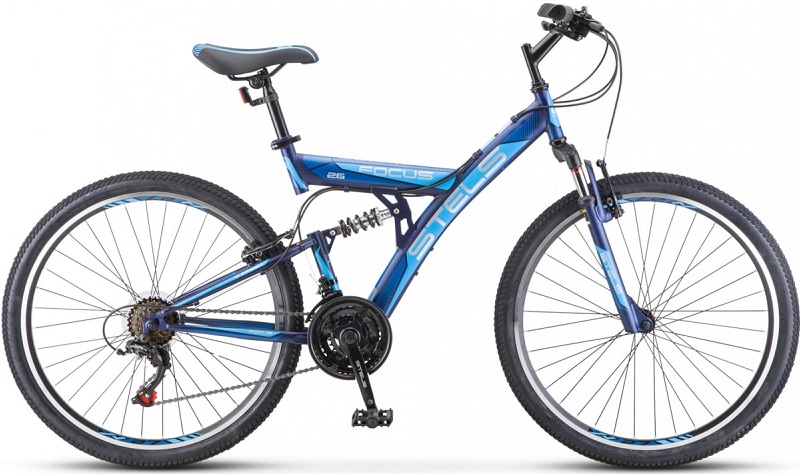 Велосипед STELS LU083836, Focus V 26 18-sp V030, размер рамы 18, темно-синий