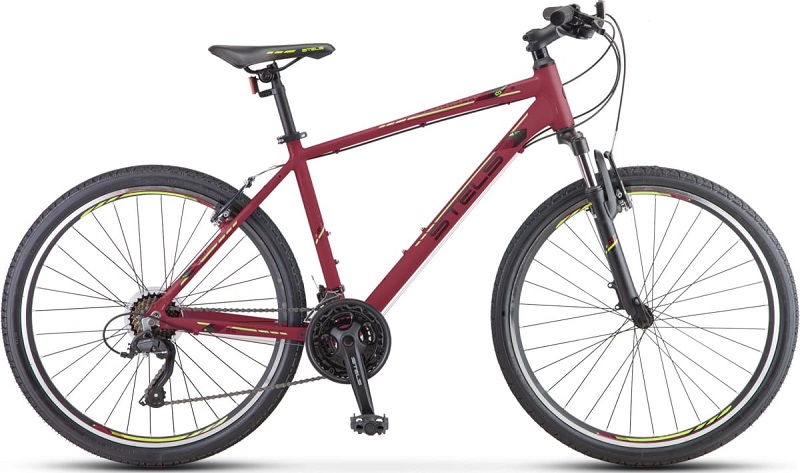 Велосипед STELS LU089787, Navigator 590 V 26 K010, размер рамы 16, бордовый-салатовый