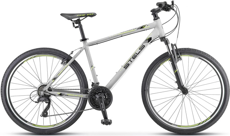 Велосипед STELS LU089785, Navigator 590 V 26 K010, размер рамы 16, серый-салатовый