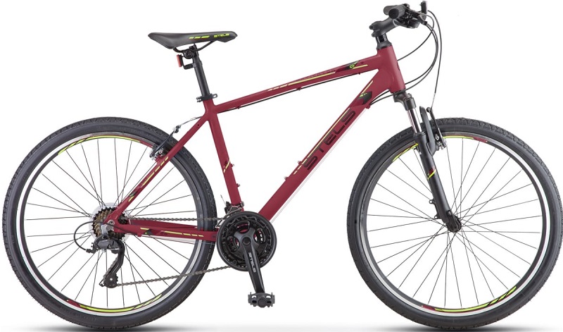 Велосипед STELS LU089788, Navigator 590 V 26 K010, размер рамы 18, бордовый-салатовый