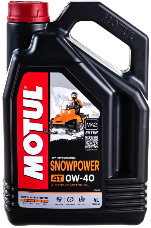 Масло моторное синтетическое Motul 105892, Snowpower 4T, 0W-40, 4 л