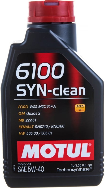 Масло моторное синтетическое Motul 107941, 6100 SYN-CLEAN, 5W-40, 1 л