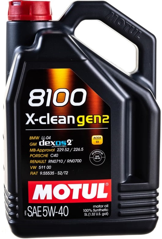 Масло моторное синтетическое Motul 109762, 8100 X-clean GEN2, 5W-40, 5 л