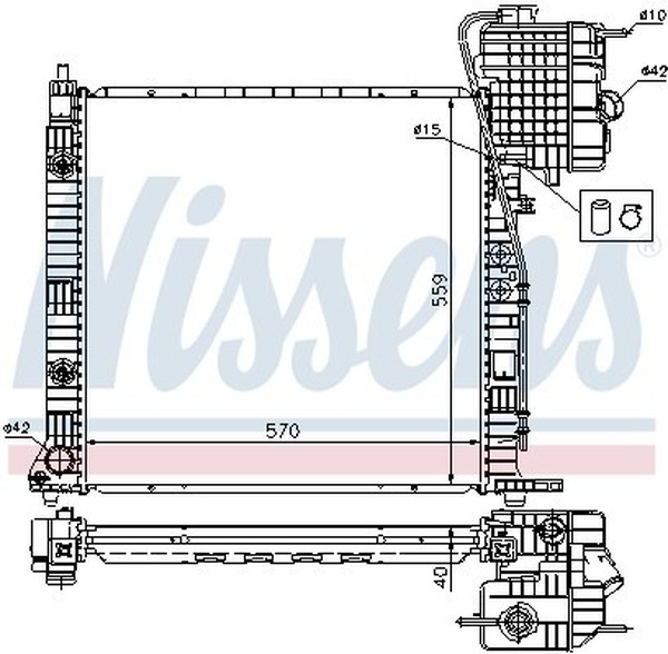 Радиатор охлаждения MERCEDES V-Class Nissens 62561A