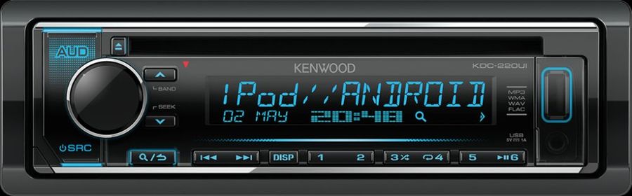 Автомагнитола Kenwood KDC-220UI, USB, CD, 1DIN, 4x50Вт