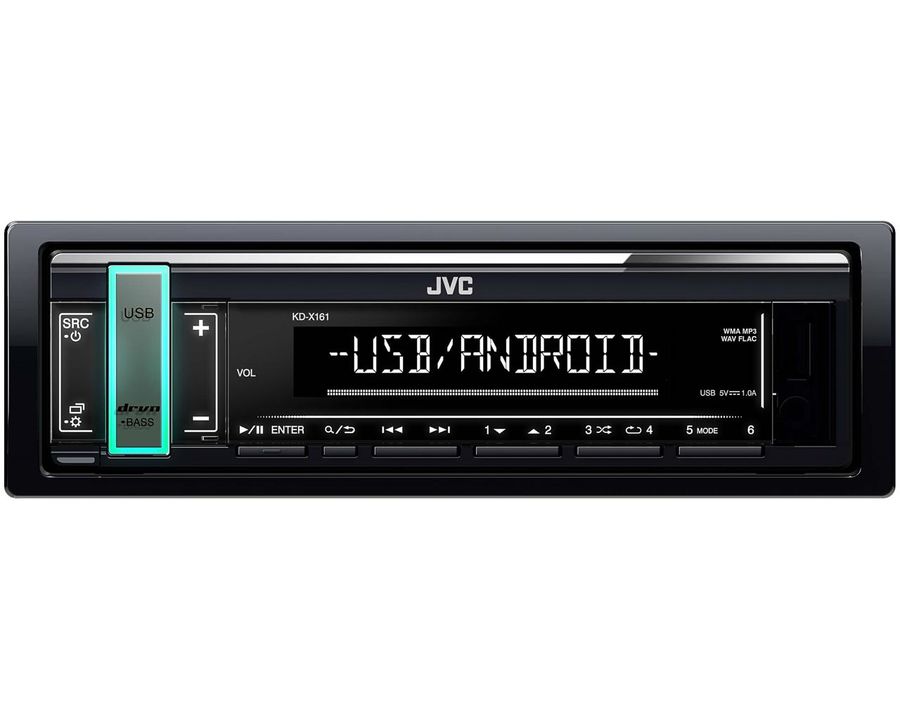 Автомагнитола JVC KD-X161, USB, 1DIN, 4x50Вт