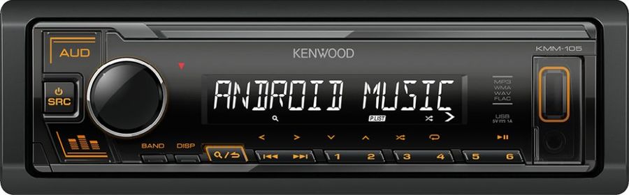 Автомагнитола Kenwood KMM-105AY, USB, 1DIN, 4x50Вт