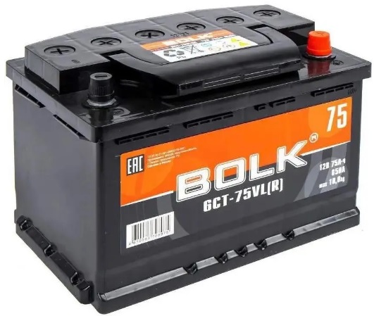 Аккумуляторная батарея Standart BOLK B 75-3-R (12В, 75А/ч)