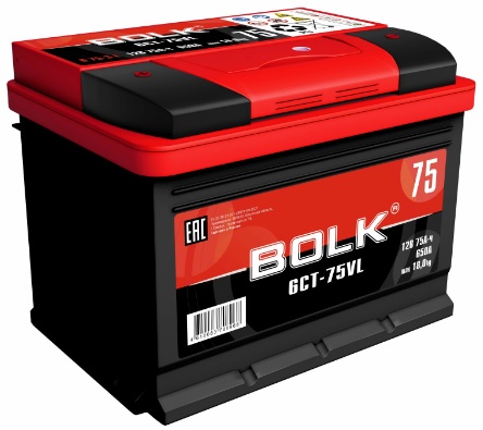 Аккумуляторная батарея Standart BOLK B 75-3-L (12В, 75А/ч)