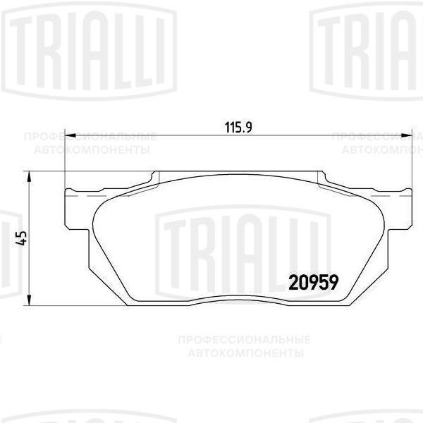 Колодки тормозные, дисковые Honda Jazz Trialli PF 4219