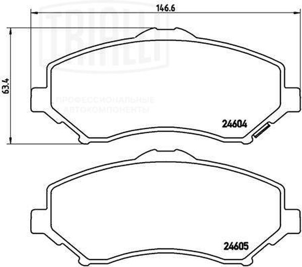 Колодки тормозные, дисковые Jeep Wrangler Trialli PF 4243