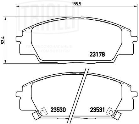 Колодки тормозные, дисковые Honda Civic Trialli PF 1040