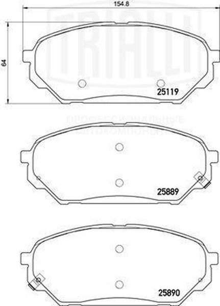 Колодки тормозные, дисковые Hyundai ix55 Trialli PF 4234