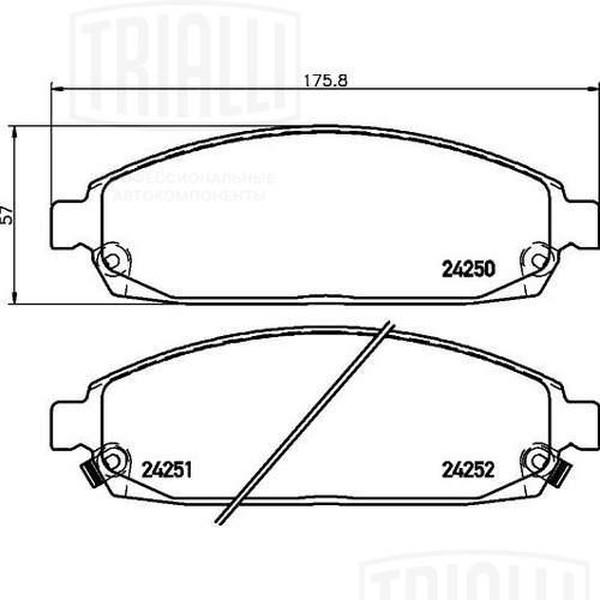 Колодки тормозные, дисковые Jeep Grand Cherokee Trialli PF 4239