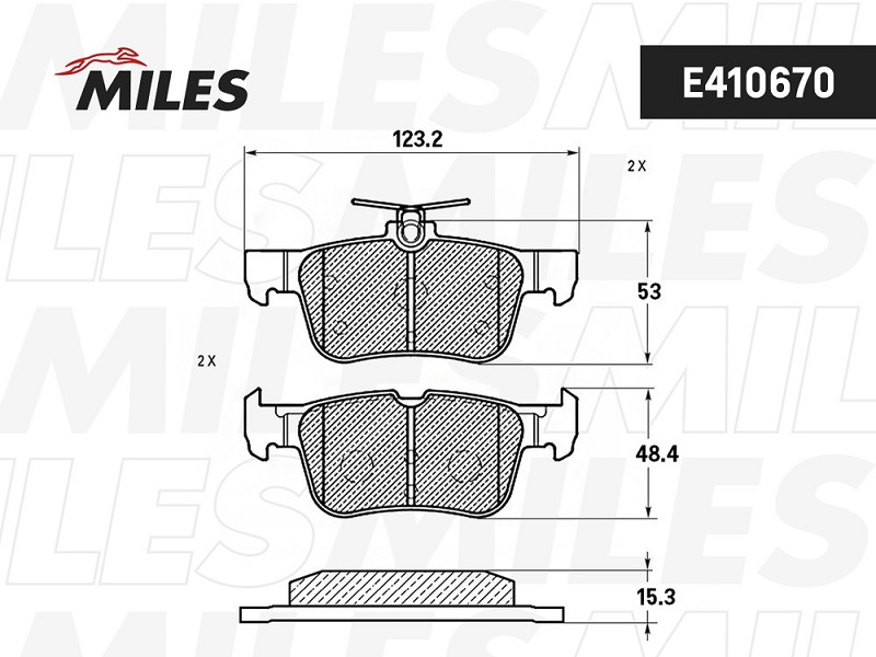 Колодки тормозные, дисковые FORD KUGA Miles E410670