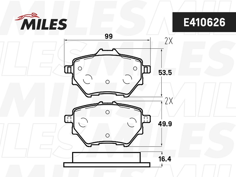 Колодки тормозные, дисковые CITROEN C4 Miles E410633