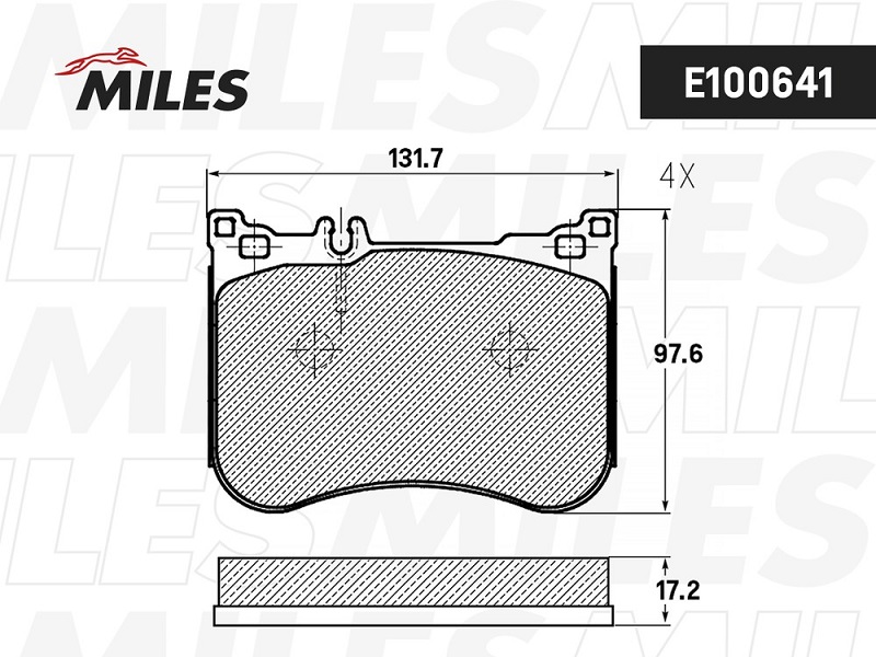 Колодки тормозные, дисковые MERCEDES S-Класс Miles E100641