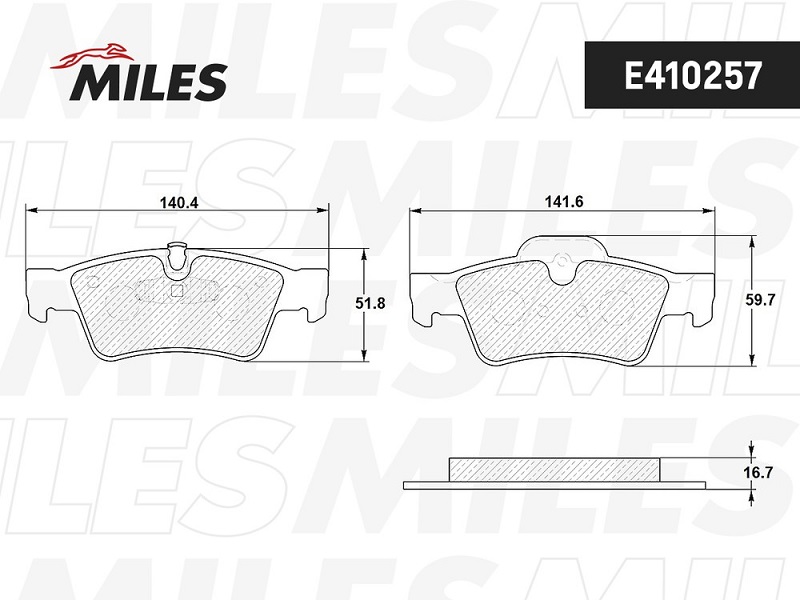 Колодки тормозные, дисковые MERCEDES-BENZ R-CLASS Miles E410257