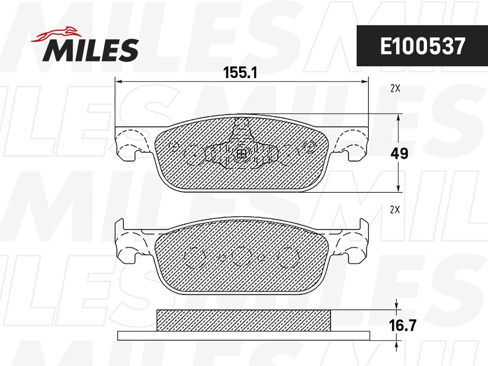 Колодки тормозные, дисковые LADA X-RAY Miles E100537