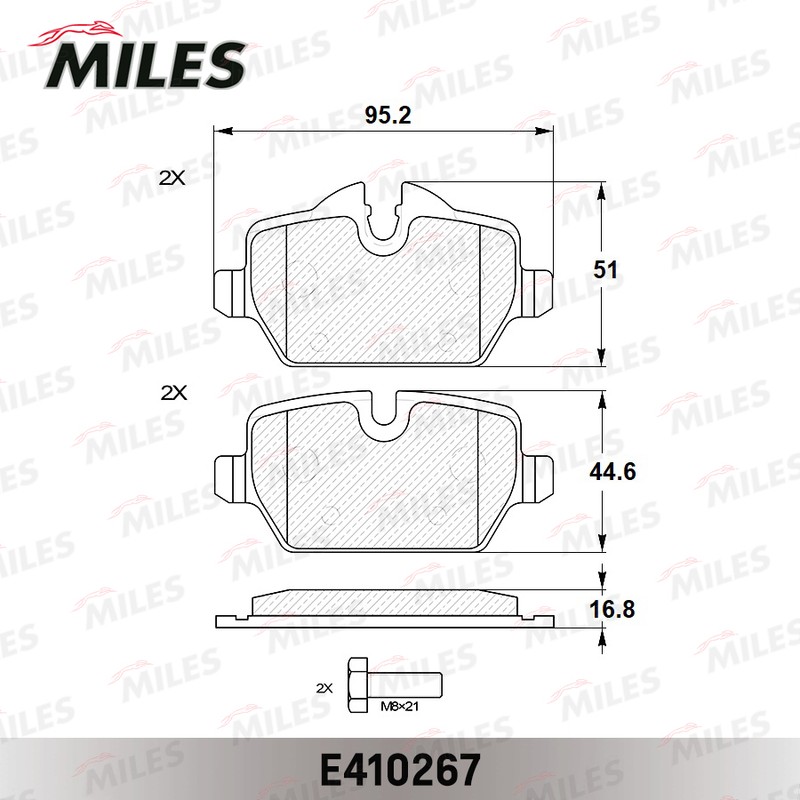 Колодки тормозные, дисковые BMW  1 Miles E410267