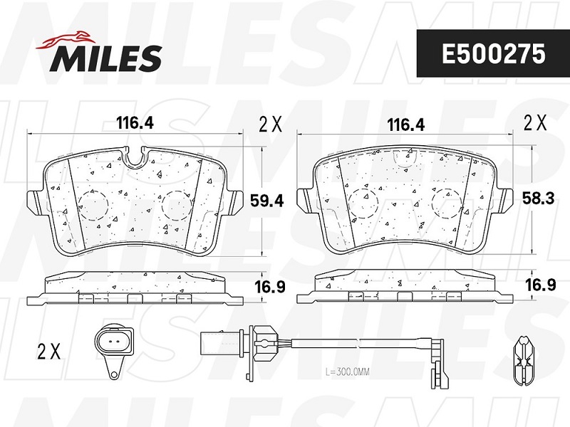 Колодки тормозные, дисковые AUDI A6 Miles E510379
